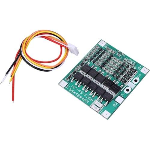 2Pcs PCB Protection Board,4S 30A 14.8V 18650 Lithium Battery Protection Board Balance Integrated Circuits