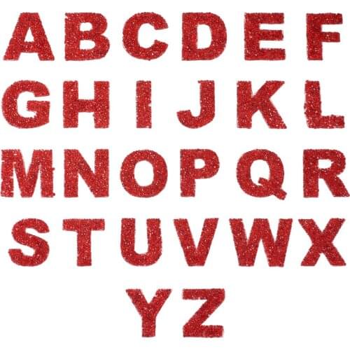26pcs Letter Patches Iron/Sew on Appliques Alphabet A-Z Rhinestone Patch Badges For Clothes Bag Shoes Stickers Name DIY Decor