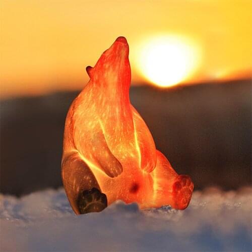 3D Print Starry Polar Bear Lamp 16colors LED Night Light Remote Control Light Bedroom Party Home Decor Drop shipping