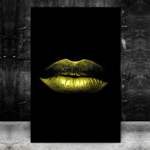 5D Diy diamond embroidery mosaic diamond painting set Round square Abstract Golden Sexy Lips cross stitch kits MosaicZP-1211