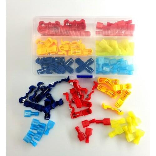 60pcs (30 Sets)box T1T2T3 Locking Terminal Crimp Connector Waterproof Connector Fast Cable Connector Spring Connector