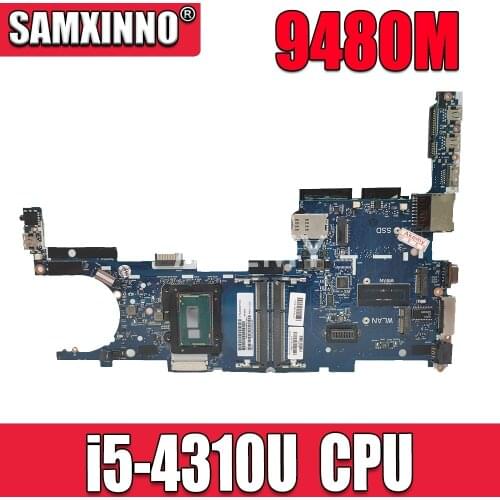 Akemy 769718-601 769718-501 769718-001 HSTNN-I10C 6050A2648201-MB-A02 for HP EliteBook Folio 9480M Laptop Motherboard i5-4310U
