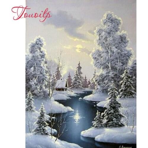DIY Full rhinestone full square Diamond Embroidery winter landscape icon 5D Diy Diamond Painting Cross Stitch snow tree picture