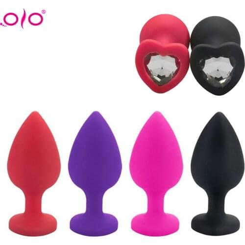 OLO Silicone Heart-shaped Anal Plug Massager Prostate Massager Masturbate Sex Toys For Couple Intimate Goods Adult Sex Products