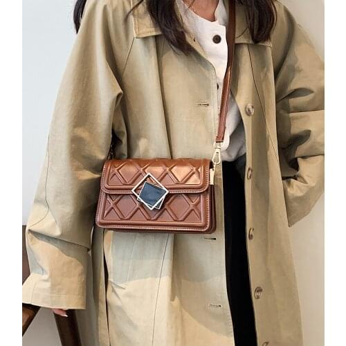 Brand Designer PU Leather Crossbody Bags For Women 2021 Simple Fashion Shoulder Bag Lady Luxury Small Handbags