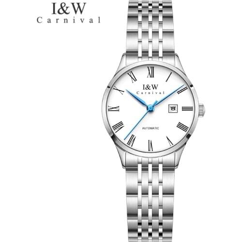 CARNIVAL Brand Luxury Women Mechanical Watch Ladies Fashion Waterproof Crystal Sapphire Automatic Wristwatches Relogio Feminino