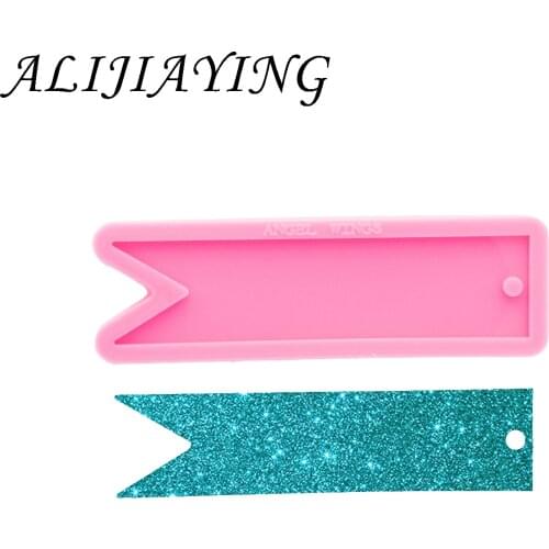 Shiny Silicone Resin Ribbon Molds DIY for funny keychain ,Bookmark design Epoxy Making baking equipment silicone mold DY0756