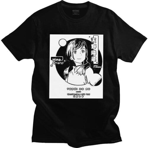 Classic Weathering With You Tshirt Men Crew Neck Short Sleeved Manga Tenki No Ko Hina Summer Tee Pre-shrunk Cotton T Shirt Gift