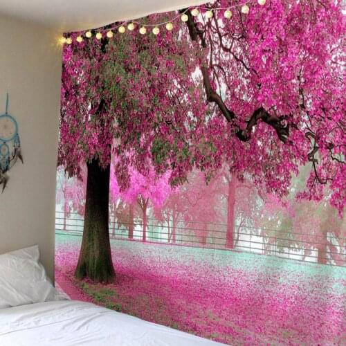 Red Big Tree Wall Tapestry Mandala Art Carpet Bohemian Trippy Tapiz Aesthetic Forest Nature Landscape Farmhouse Boho Home Decor