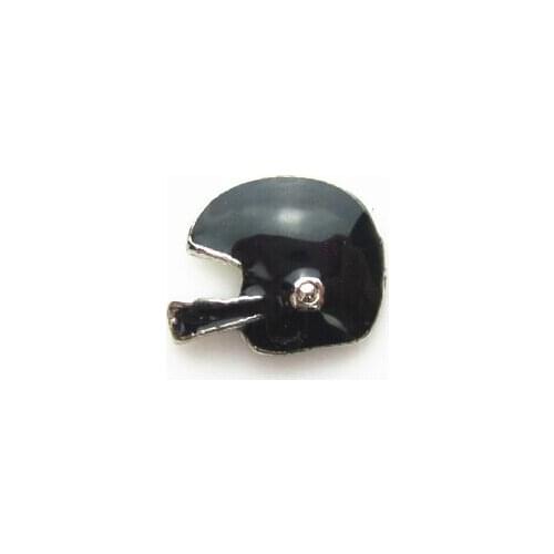 Hot selling black helment floating charms living glass floating pendant lockets charms