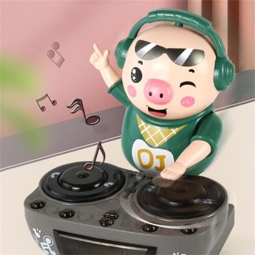 Hot Sale DJ Electric Music Dancing Pig Toy With Colorful Light Swing Back And Forth Electronic Robot Pig Toy Gift for Kids 2021