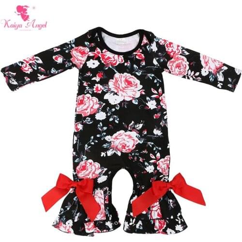 Kaiya Angel 2017 Newborn Baby Girls Clothes Floral Print Princess Baby Romper Birthday Party Flower Jumpsuit Romper 0-24M