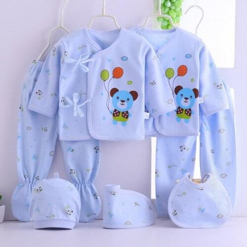 0-3M Newborn sets Baby suits 7PCS/SET 5pcs/set Autumn Winter warm Cotton tree bear infant kids clothes Good quality