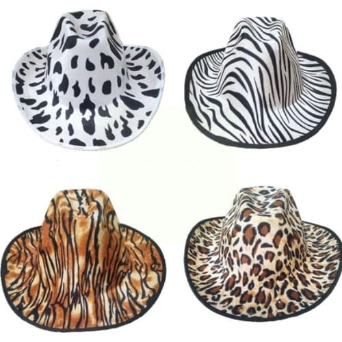 Summer Cow Print Bucket Hat Rolled-brim Tiger Leopard Protection Cap Western Hat Hat Outdoor Cowboy Sun Sun Hat Pattern Tra E2A6