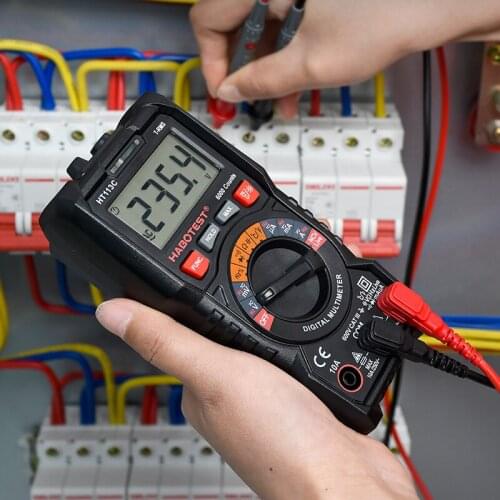 HABOTEST Multimeter Digital Profesional Mini Automotive Tester HT113 NCV AC DC Ohm Hz Capacitance Temperature Transistor Tester