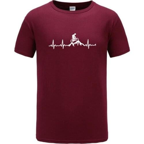 Mountain Bike Heartbeat Funny MTB Dirt Bike T Shirt Plus Size Custom Short Sleeve Mens T-shirt Fashion Family Cotton Tops