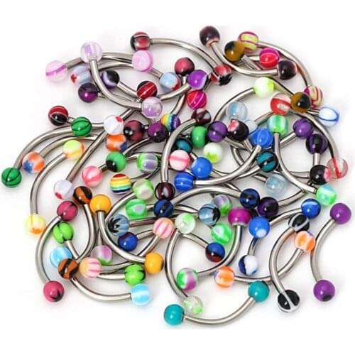 10/20/30PCS Stainless Steel Eyebrow Piercing Lot 16G Tongue Piercing Snake Eyes Pack Eyebrow Piercing Jewelry Lote Piercing Ceja