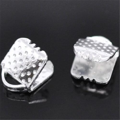 DoreenBeads 300 Silver color Textured End Caps Crimp Beads 6x8mm (B14705), yiwu