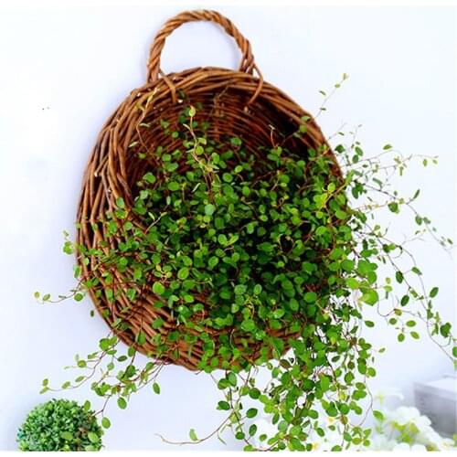 1PC Flower Planter Wall Hanging Wicker Rattam Basket Garden Vine Pot Indoor Plants Holder 4Colors