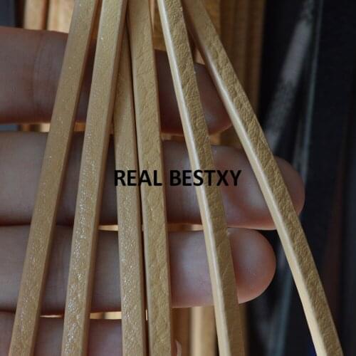 D087 5m/lot approx 4.2*3mm natural color flat cords for necklaces bracelets making leather straps for bracelets diy findings