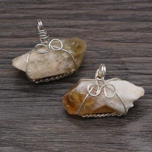 Natural Semi-precious Stone Crystal Bud Winding Pendant Is CharmS Making Jewelry DIY Necklace Bracelet Earrings