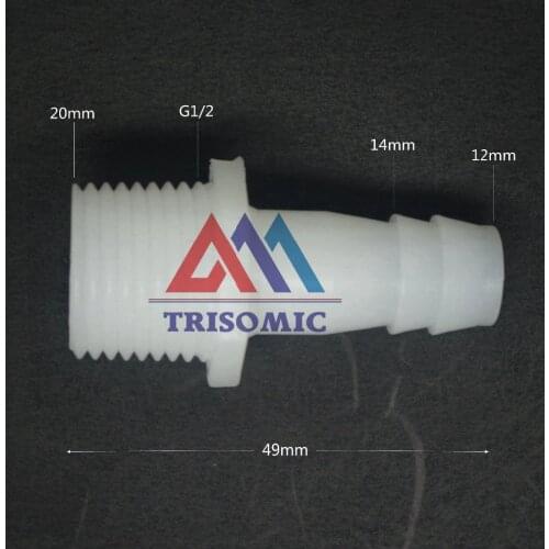 12mm-G1/2 Straight Connector Plastic pipe Fitting Barbed Connector with thread Material PE Joiner Fitting Aquarium Fish Tank