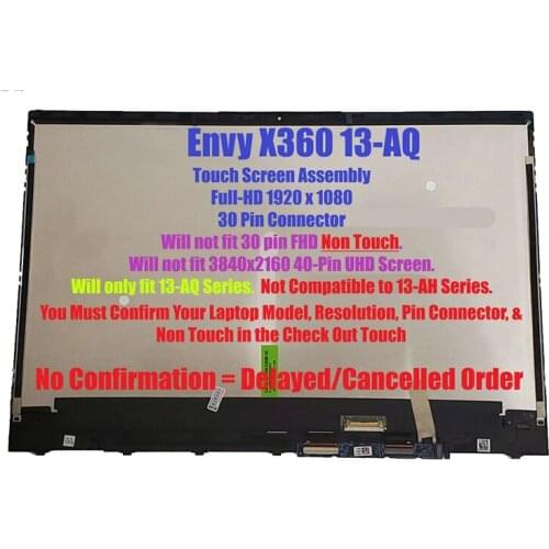 FHD Touch Screen Assembly For HP Envy X360 13-AQ L53379-001