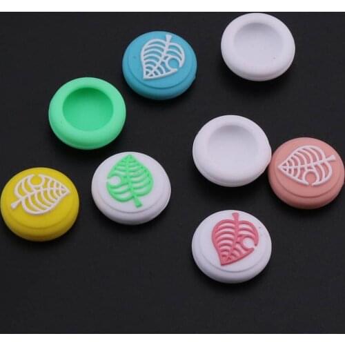 100pcs Leaf Pattern Silicone Thumb Stick Grip Cap Joystick Cover For Nintendo Switch Lite NS Joy-Con Controller Thumbstick Case