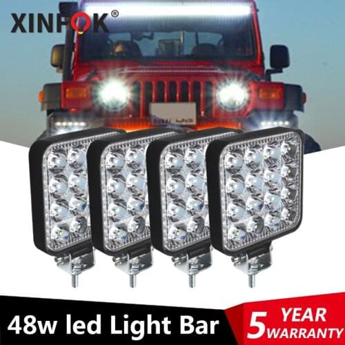 48W Led Bar Off Road Led Headlights Led Work Lights For Tractors Spotlight Barra Led For 4x4 ATV UTV Truck Tractor