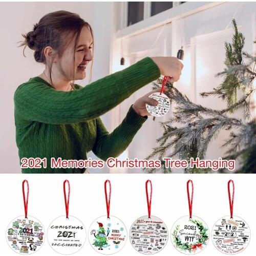 Christmas Tree Ornaments Pendant Memory Insulated Wooden Disc Pendant Wooden Hanging DIY Xmas Tree Decor For Home Best Gift
