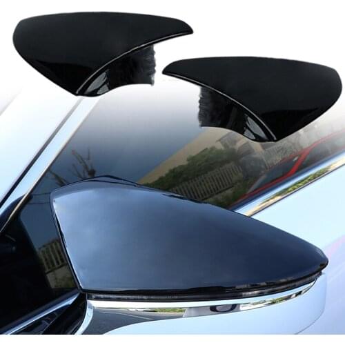 High Quality 2Pcs Car ABS Black Door Ox Horn Rearview Mirror Cover Cap Fit For Lexus ES300h ES350 2019 2020 Accessories