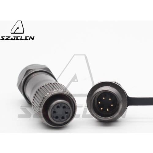 WEIPU ST12 series 6 pin Wire Connector LED Power Rear-nut Waterproof Connector Male Socket Female Plug and IP67