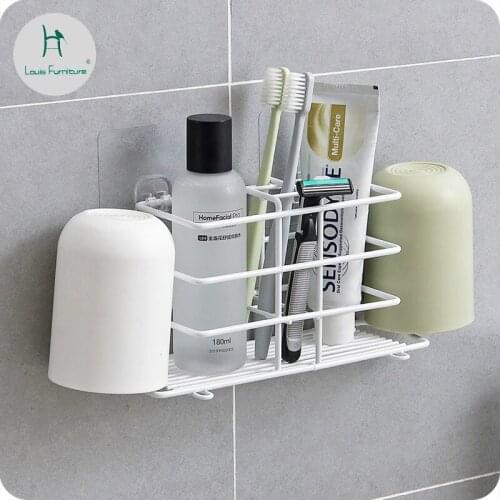 Louis Fashion Iron Toothbrush Rack Toilet Gargle Cup Storage Holder Electric Holder