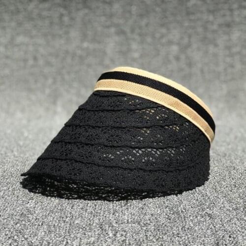 Womens Empty Top Hat Korean Fashion Lace Pattern Sun Hats Japanese Summer Outing and Leisure All-match Hairpin Cap