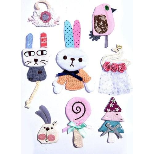 10pcs/lot wool Cartoon Animal patches decoration for cloth, socks, hairpins, DIY cartoon accessories