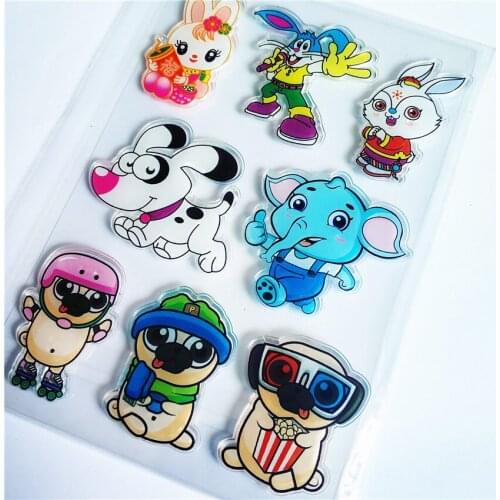 11*16cm Animal friends Transparent Clear Stamps / Silicone Seals Roller Stamp for DIY scrapbooking photo album/Card Making