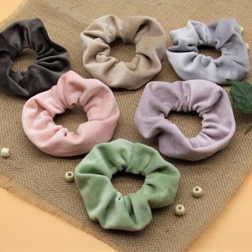 12PCS Velvet Hair Scrunchie Solid Color Ponytail Holder Velvet Elastic Hair Band Hair Rope Hairband Hair Accessories Headwear