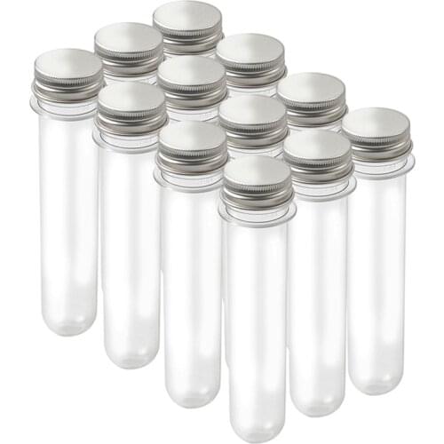 12pcs/Box Plastic Clear Tube Bead Containers Bottle Jar Storage Jewelry display with Lid 15x3.7cm F70