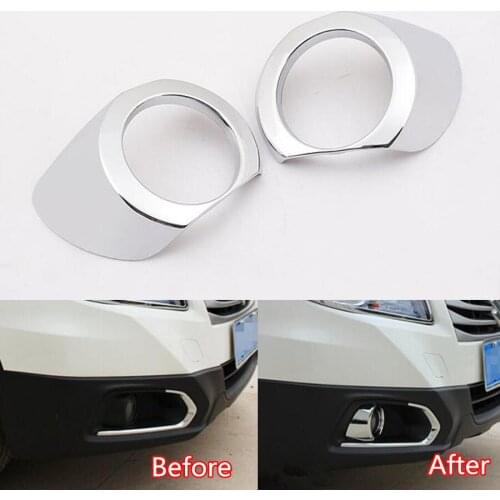2Pcs/set Auto Car Chrome ABS Front Fog Light Lamp Trim Car-covers Sequins For Suzuki SX4 S.cross 2014-2016 Chromium Styling