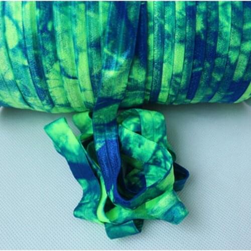 544/350 tie-dye FOE 5/8" Tie Dye Fold Over Elastic for DIY Accessories 100yards, welcome custom color
