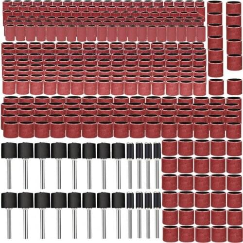 6.35/9.5/12.7mm Drum Sanding Kit Wear-resistant Burr-free 384Pcs Sander Specialized Drum Rotary Power Tool Accessories
