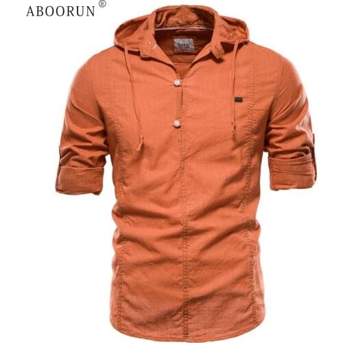 ABOORUN Mens Linen Shirts