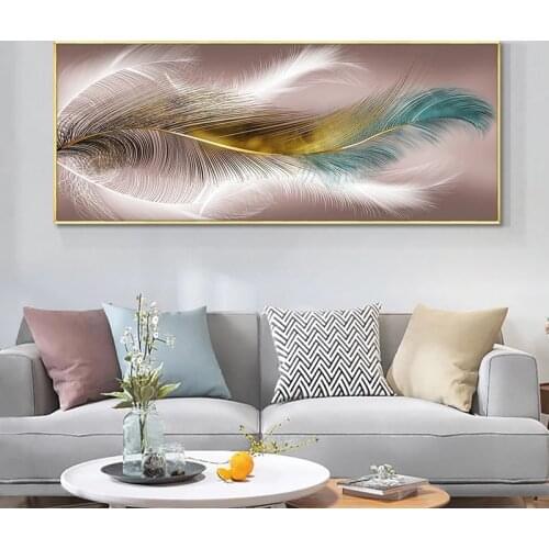 Nordic Abstract Fluttering Feathers Canvas Painting Print Poster Wall Art Comfortable Picture for Modern Living Room Home Decor