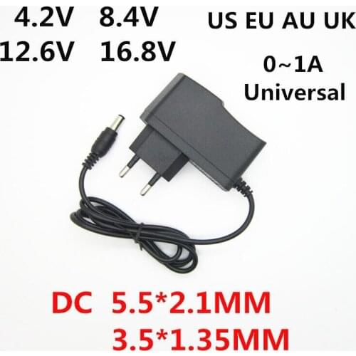 AC 100-240V DC 4.2V 8.4V 12.6V 16.8V 1A 1000MA Adapter Power Supply 4.2 8.4 12.6 16.8 V Volt charger for 18650 lithium battery