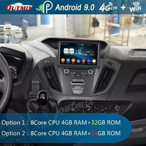 DSP Android 10.0 4+64GB Car DVD Player Multimedia Player GPS Navigation For Ford Transit Custom 2016 Auto Radio Stereo Head Unit