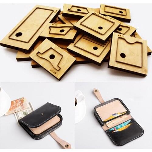Herramientas para cuero leather craft template fabric cutter card holder snap button wallet die cutting knife mould punching