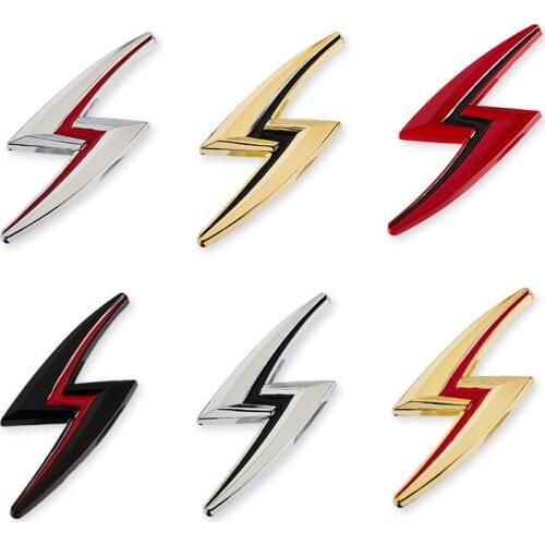 2 PCS 3D Metal S Lightning Logo Body Emblem Badge fender Rear Trunk Decal Car Stickers for Nissan VW Toyota Car Styling