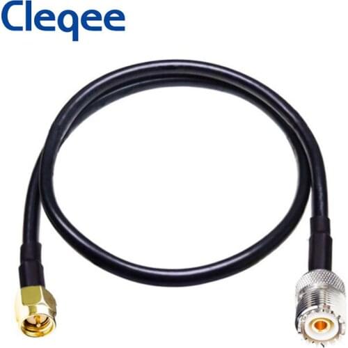 JXSINONE UHF SO239 Female PL259 To SMA Male Plug Crimp Adapter RG58 Cable Jumper Pigtail 1m Length T10001