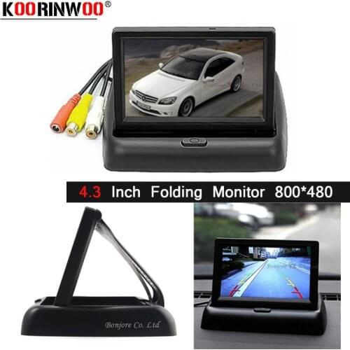 Koorinwoo 4.3" TFT LCD Car Reverse Rear View Monitor 800*480 FOR DVD / Rear view Camera Auto Foldable Monitor Parking System