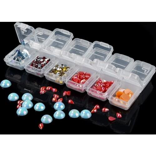 12 Grid Diamond Painting Jewelry Storage Box Nail Bead Transparent Plastic Box Organizing And Storing Artifacts